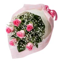 613058 ピンクバラの花束