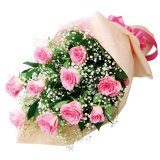 画像: 615028 ピンクバラの花束