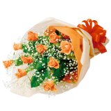 画像: 615029 オレンジバラの花束